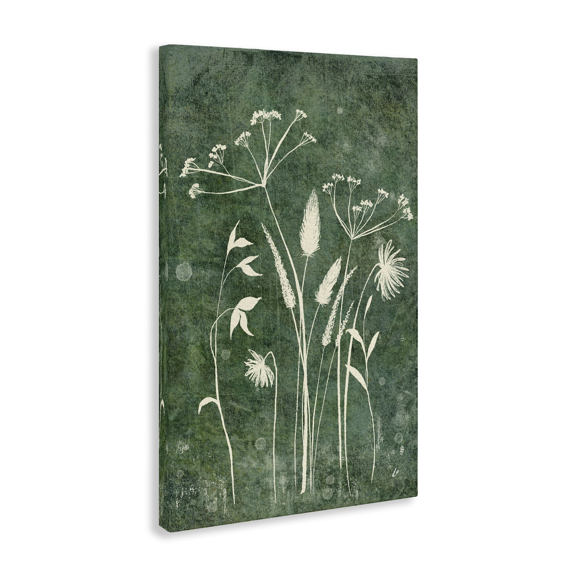 Stupell Industries Wildflowers on Rustic Green Plants & Flowers Painting Wrapped Canvas Art Print Wall Art, 16 x 24