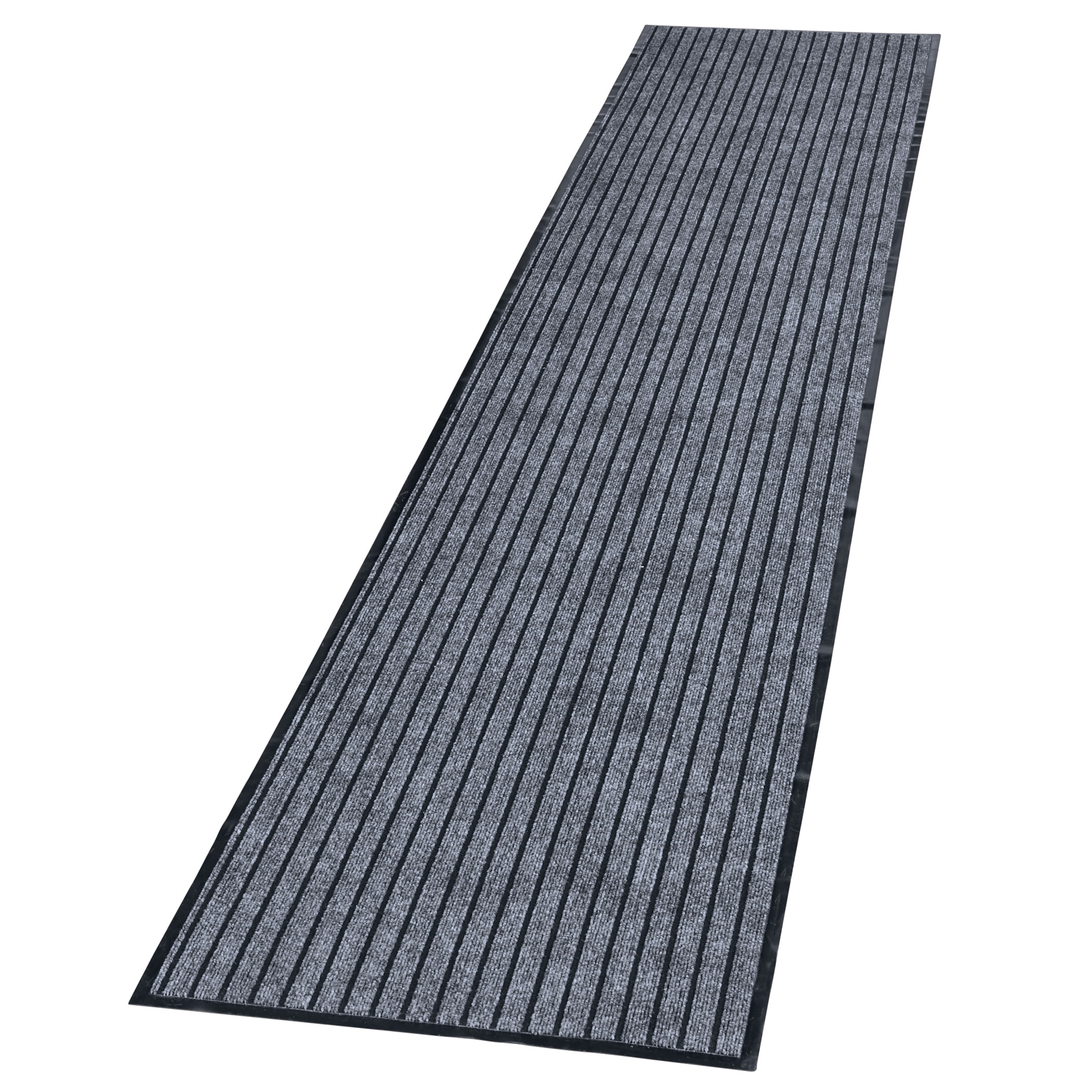 Extra-Long Tufted Stripe Design Non-Slip Utility Runner Rug 