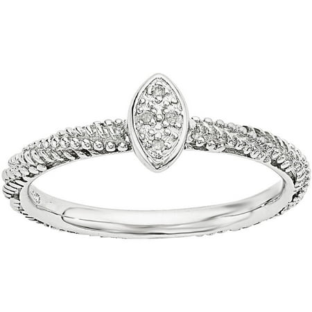 Stackable Expressions Diamond Sterling Silver Textured Ring