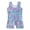 Blue, variant on Gymnastics Leotards for Girls Dance Biketards with Shorts One-Piece Colorful Dancewear Unitards for 3-10 Years