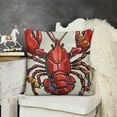 thumbnail image 2 of YINGXI Decorative Throw Pillow Covers, Let's Get Gras Crawfish Mask New Orleans Carnival Outdoor Home Decor, Couch Cushion Case 12x12in, 2 of 5