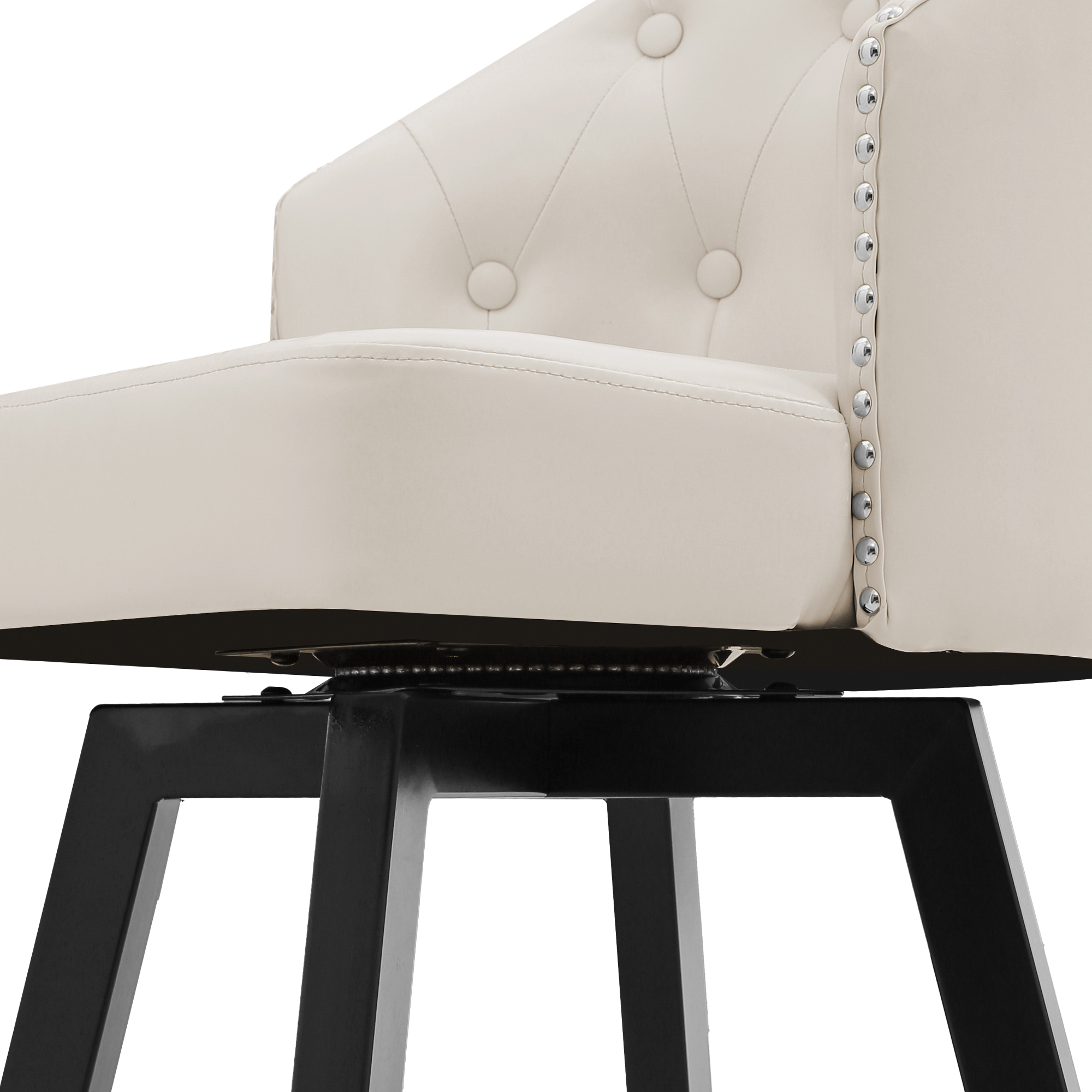 Dycanpo 26''H Swivel Counter Height Bar Stools Set of 2 with Backs Dining Chairs for Home, White