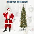 thumbnail image 2 of Senfot 7.5FT Artificial Christmas Tree, Prelit Pencil Tree with Remote Control, Easy to Assemble, Christmas Decoration for Home Party Xmas Holiday, 2 of 6