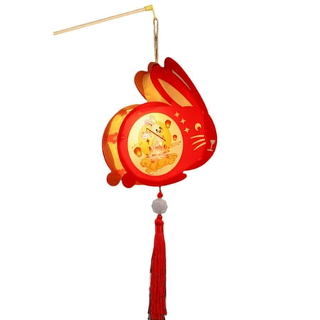 

Hloma 1 Set DIY Lantern Toy Exquisite Pattern Tassel Design Soft Lighting Simple Installation Flicker-Free DIY Bunny Lantern Pendant LED Glowing Ornament Home Supplies