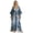 A-Blue304, variant on Floral Bell Sleeve Tie Kimono Robe for Women Long Wrap V Neck Satin Loungewear