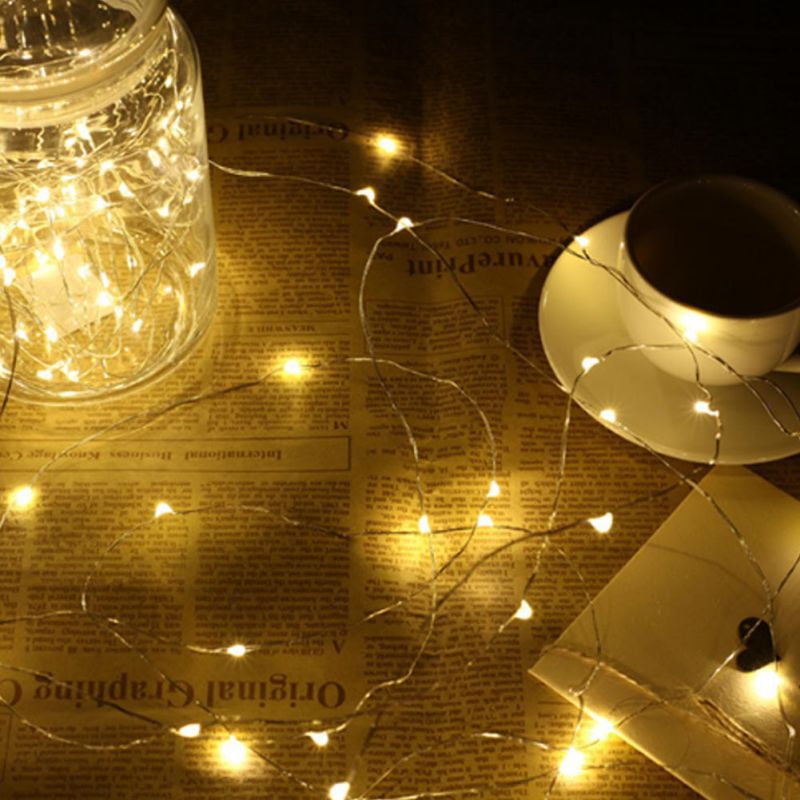 Christmas Decoration Lights Copper Wire LED Light String Wedding Wreath