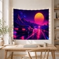 thumbnail image 5 of Neon Sports Car on Coastal Road with Mountains, Nostalgic Retro-Futuristic Poster for Men, Vaporwave Scene Wall Art Decor, Birthday Gift, Tapestry Wall Hanging for Dorm Room and Bedroom, 5 of 7