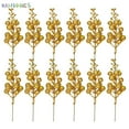 thumbnail image 2 of BadPiggies 12 Pack Glitter Berry Stems, 8 Inch Artificial Christmas Tree Picks Decoration Filler Ornaments DIY Xmas Wreath (Gold), 2 of 7