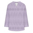 thumbnail image 4 of Outfmvch Linen Shirts for Women Cotton Linen Short Sleeve Lapel Gauze Tops Cotton Linen Tunic Tops Cotton Button Down Graphic Shirt Roll Up Short Sleeve Purple 2XL, 4 of 4