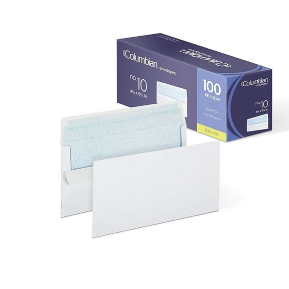 Columbian Envelopes No.10 Envelopes, Self-Seal, Security Tinted, 4-1/8 x 9-1/2 Inches, 2-Pack (73395)