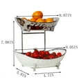 thumbnail image 3 of Acliys Fruit Bowl, 2 Tier Ceramic Fruit Basket, Serving Stand Serving Bowl with Metal Rack, Porcelain Kitchen Bowls for Fruit and Vegetable Storage Snack Nuts Dessert Cake Tray for Party Wedding, 3 of 9