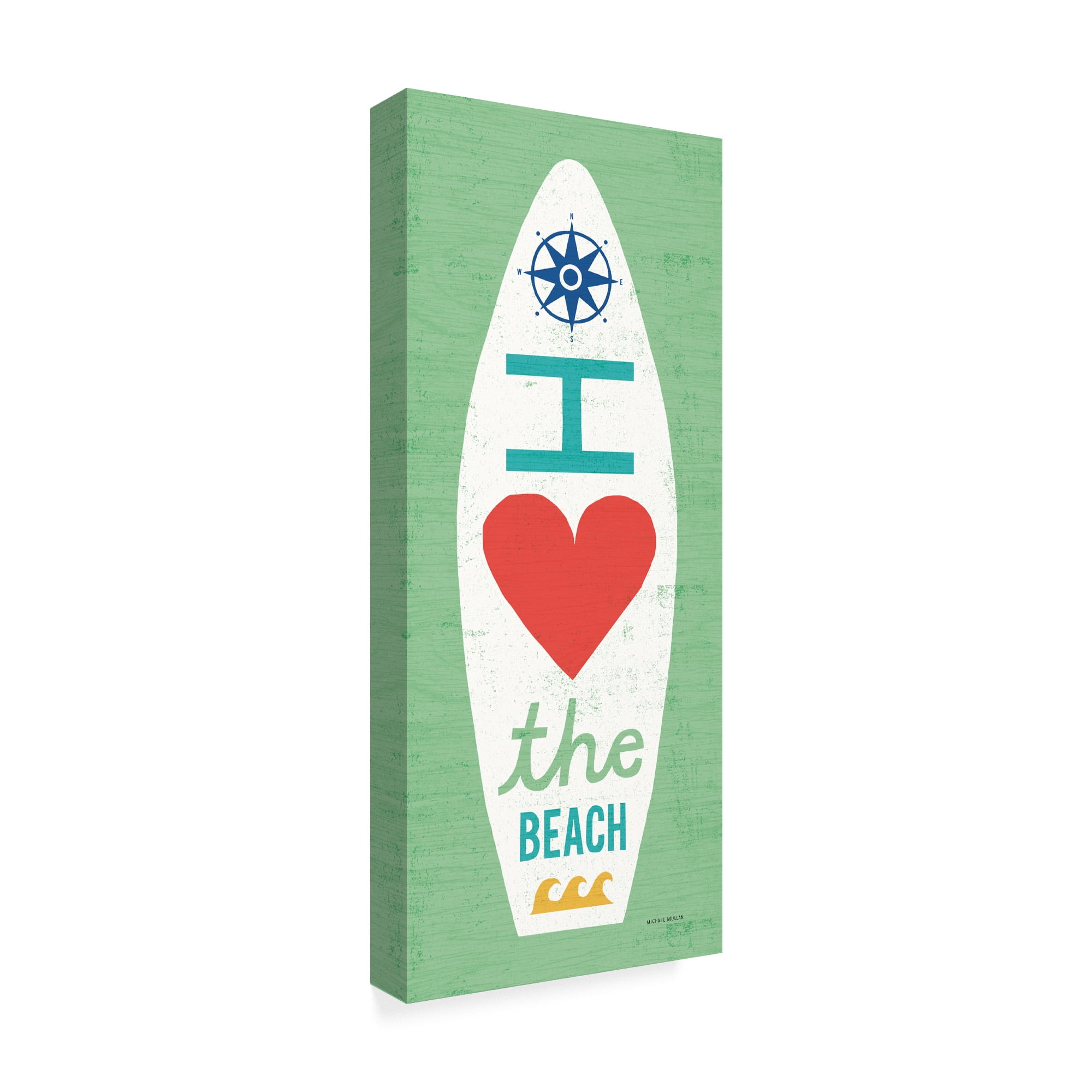 Trademark Fine Art 'Beach Bums Surf Board II' Canvas Art by Michael Mullan