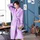 thumbnail image 1 of Bata de baño larga estilo Hotel para parejas, franela de lana Coral, vestido de mañana blanco, ropa de dormir para mujer, pijamas para hombre, Otoño Invierno, 1 of 5