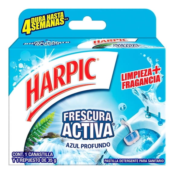 Canastilla para inodoro Harpic Frescura Activa azul profundo 35 g