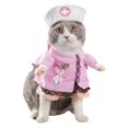 thumbnail image 4 of Ropa de perro enfermera disfraz de enfermera de gato ropa de vacaciones para cachorro conejo cerdito, XL,11 Feliz Sencillez, 4 of 5