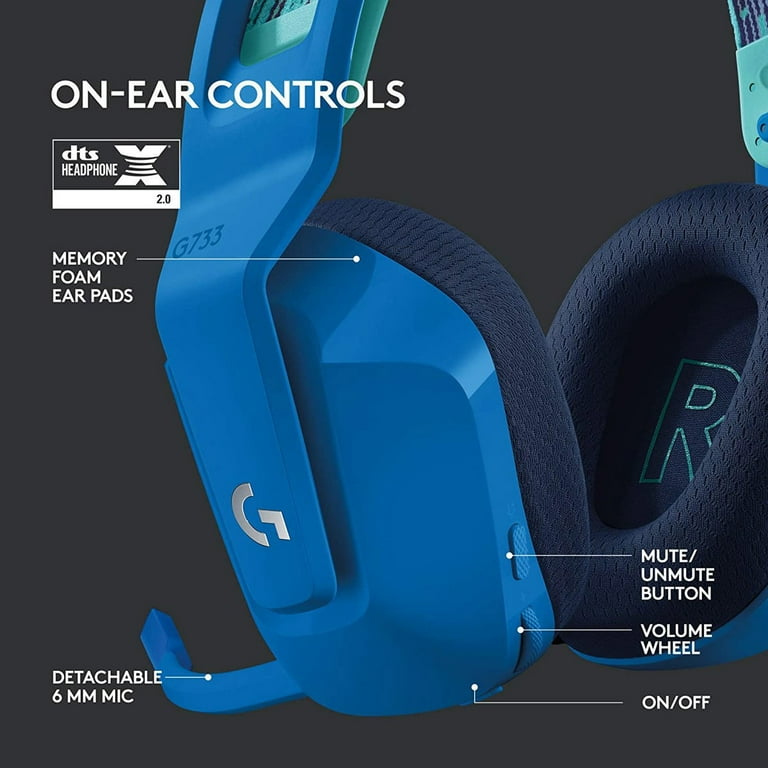 Logitech G733 LIGHTSPEED Wireless Gaming Headset, LIGHTSYNC