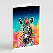 Hippie Animal Zebra Greeting Cards Pack of 8 7 in x 5 in