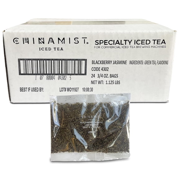 CHINAMIST Blackberry Jasmine Loose Leaf Green Tea Portion Packets, 24 Bags – 0.75 oz Each – For Iced Tea Brewing