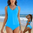 thumbnail image 2 of DGMIOCS Women's Modest Swimsuit Two Piece Bathing Suit Sky Blue XS, 2 of 9