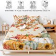thumbnail image 5 of Twin XL Size Fitted Sheet Set - Fall Pumpkins 2 Piece Bedding Sets 16" Deep Pocket Fitted Sheet with 1 Pillowcases, Thanksgiving Maple Squirrel Farmhouse Florals Brushed Microfiber Hotel Bed Sheets, 5 of 9