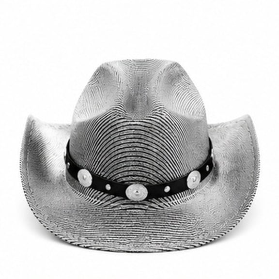 DEEPCRAFF Shiny Cowgirl Hat for Party and Outdoor Activities, Stylish Unisex Western Hat for Men and Women