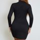 thumbnail image 4 of Vestido sexy de manga larga con escote en el pecho para mujer: vestido de fiesta ajustado de color liso, 4 of 7