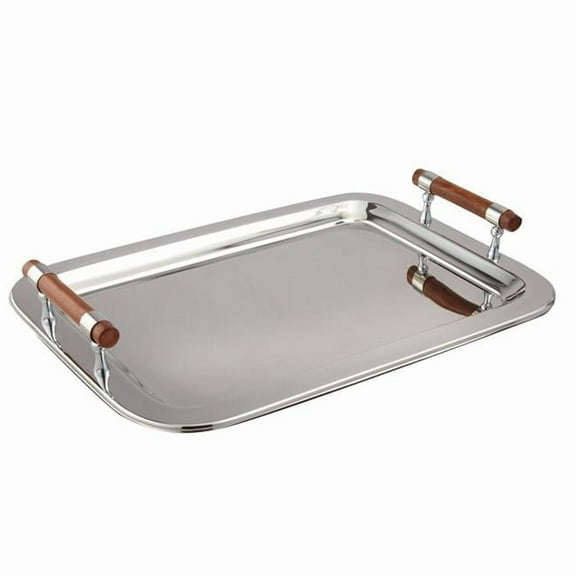 Leeber 73019 22 x 15.5 in. Large Rectangle Tray with Wood Handle