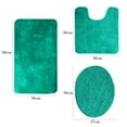 thumbnail image 3 of Bathroom Rug Set, 3 Pieces Shaggy Soft Non-Slip Mats Absorbent Toilet Mat,Rectangular Area Rug, U-Shaped Bath Mat, Elongated Toilet Lid Cover (Green), 3 of 5