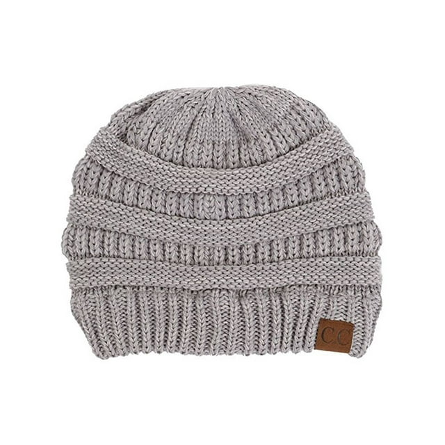 Gravity Threads Bonnet Doux en Tricot Marbré Bicolore, Gris