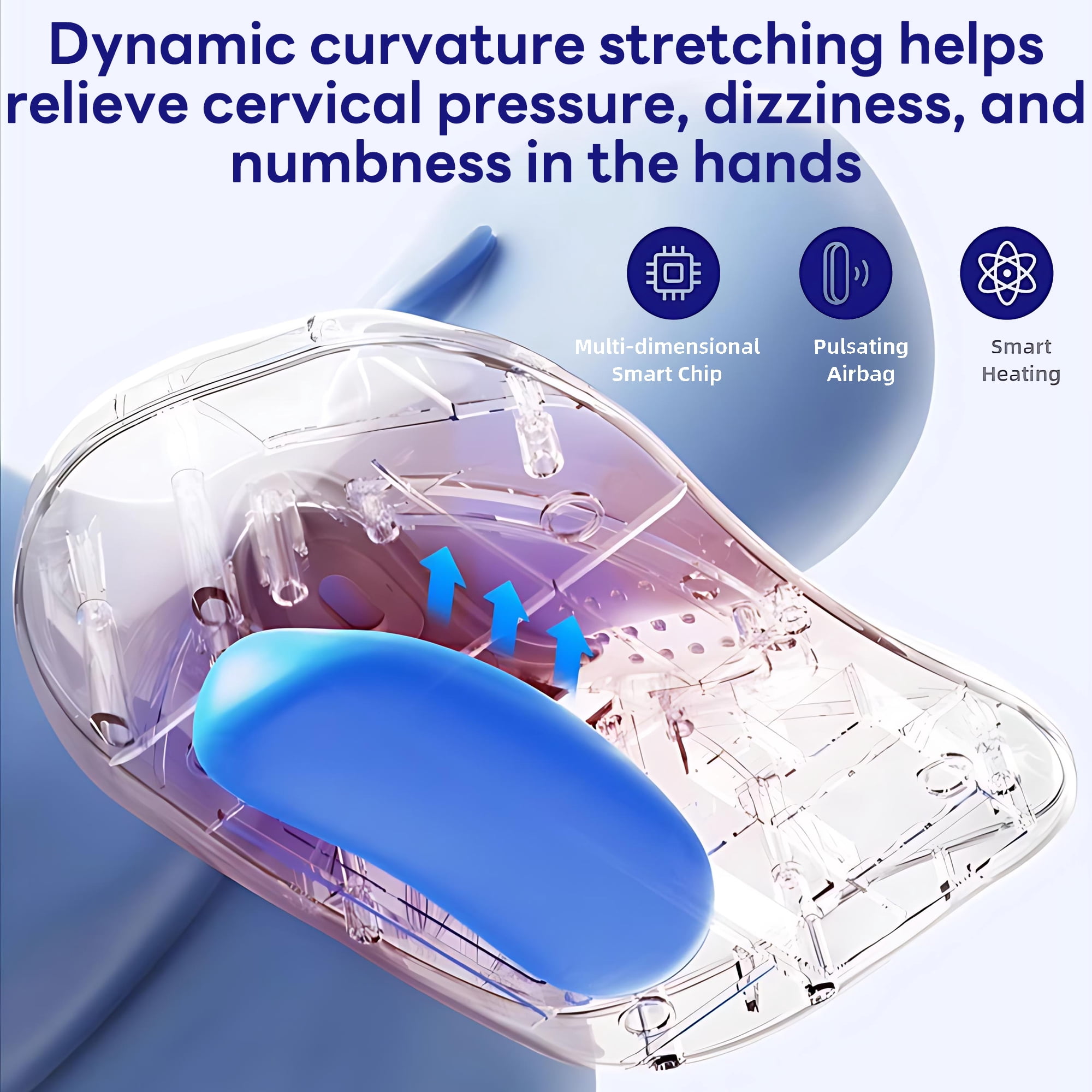 INSMART EMS Neck Massager, Portable Cervical Neck Stretcher with Airbag Massage, Smart Heat & 9 Intensity Levels for Shoulder Neck Relief