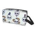 thumbnail image 2 of XMXT Large Capacity Makeup Pouch Bag, Cartoon Diverse Skulls Make Up Storage Bag Cosmetic Travel Toiletry Bags for Women Men, One Size, 2 of 9