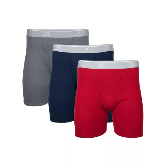 New! George Men'S Boxer Briefs, 3 Pack, Medium