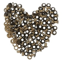 NICEXMAS 100 Sets Metal Grommets Eyelets for Diy Projects Clothing Rivets Antique Brass Brown