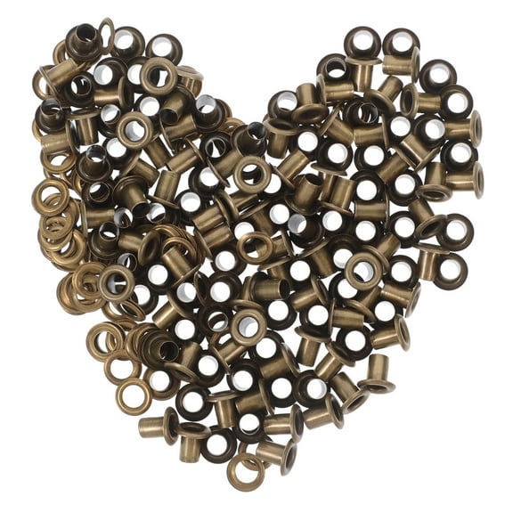 NICEXMAS 100 Sets Metal Grommets Eyelets for Diy Projects Clothing Rivets Antique Brass Brown
