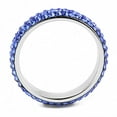 thumbnail image 3 of High polished (no plating) Stainless Steel Ring with Top Grade Crystal in Sapphire for Women Sapphire Stone Color Style TK3539 Size 10, 3 of 5