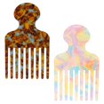 thumbnail image 1 of 2pcs Wide Tooth Hair Pick Comb for Curly Hair, 4.72in Detangling Comb for Thick Long Hair, Colorful, 1 of 4
