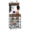 thumbnail image 1 of Gymax 5-Tier Shoe Rack w/ Wall-Mounted Coat Rack Hooks Drawers & Shelves for Bedroom, 1 of 10