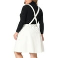 thumbnail image 4 of Unique Bargains Women's Plus Side Adjustable Strap Denim Overall A Line Denim Dress 2X White, 4 of 5