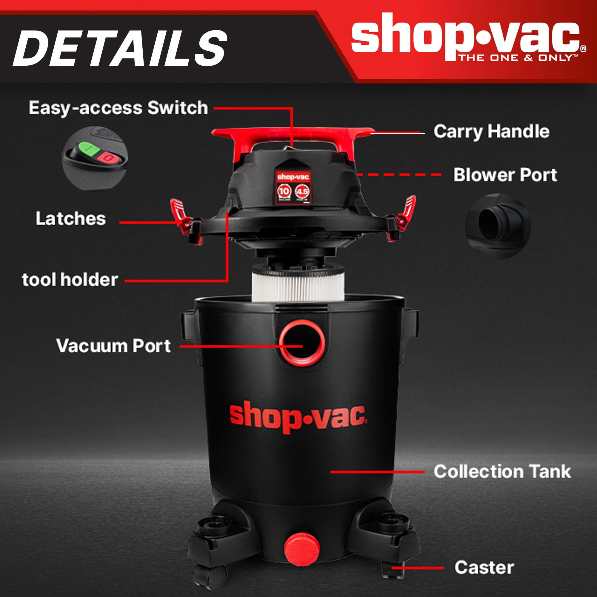 Shop-Vac 10G 5.0HP Wet Dry Vac