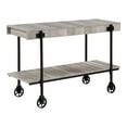 thumbnail image 3 of Furniture of America Russe 1-Shelf Wood Natural Tone Sofa Table with Wheels, 3 of 7