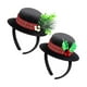 thumbnail image 1 of wonima02 Christmas Snowman Headbands Mini Top Hat Headband 2 Pieces Christmas Black Top Hat Mistletoe Costume with Plaid Band Holly and Berries for Holiday Craft, 1 of 1