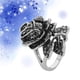 thumbnail image 3 of Anillo antiguo de rosa negra, vintage, con pétalos de rosa y multicapas (plata, talla 7), 3 of 6