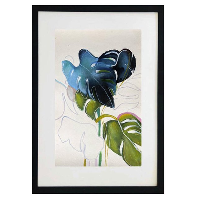 Cuadro de decorativo pintado 100% a mano colección MilleniArt enmarcado con madera y vidrio