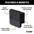 thumbnail image 2 of CURT Rubber Receiver Tube Cover Hitch Cover for Automotive, 2 in, Black, 2 of 4