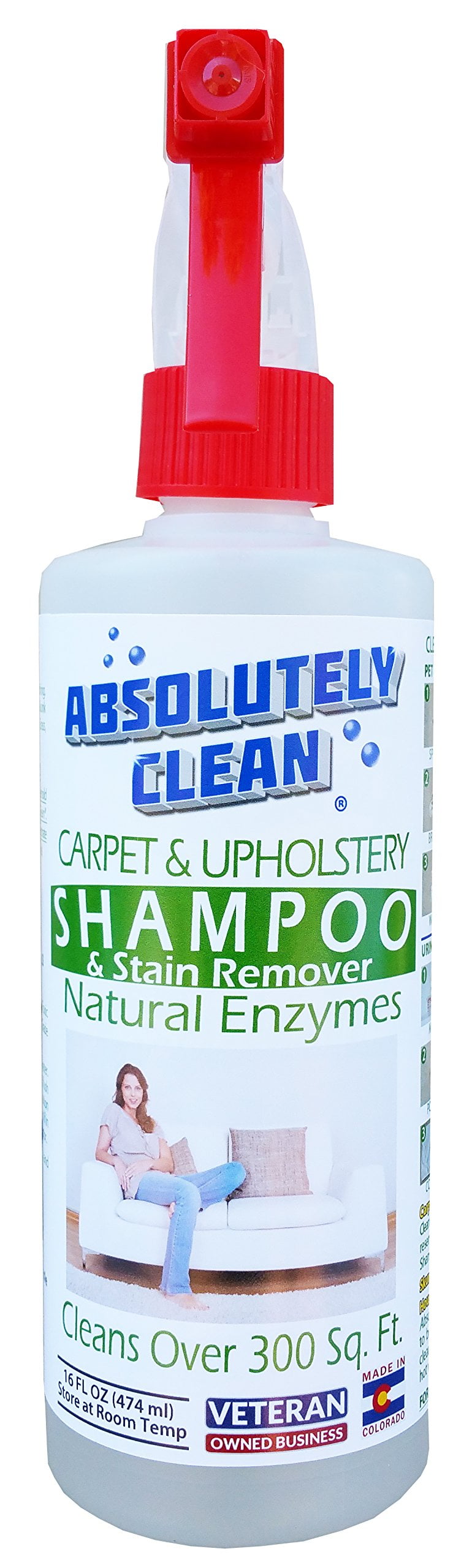 Absolutely Clean Carpet and Upholstery Shampoo, Stain Remover and