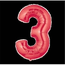 Burton & Burton 40" Number 3 Shape Red Balloon