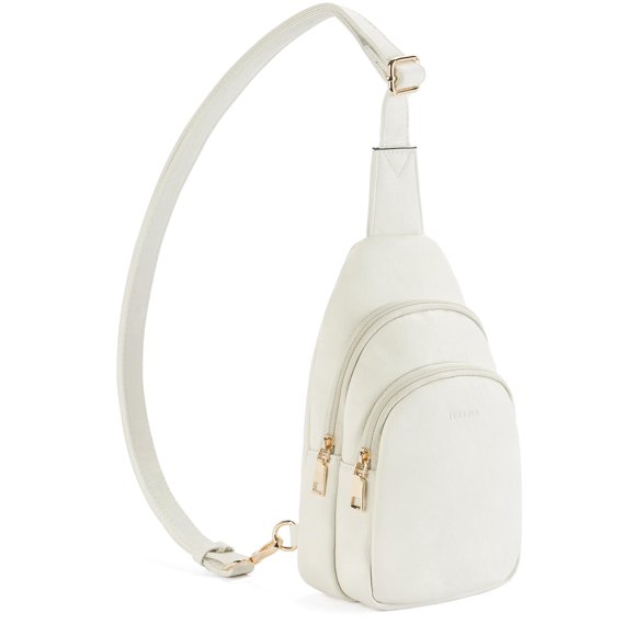 Mochila Bandolera Telena de Cuero Estilo Riñonera Beige
