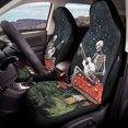 thumbnail image 4 of Chririnla Stretch Fit Front Car Seat Cover for Interior Accessories Polyester Fabric Washable Car Front Seat Cushion, Skeleton Playing Guitar on Mushrooms Print, 4 of 11