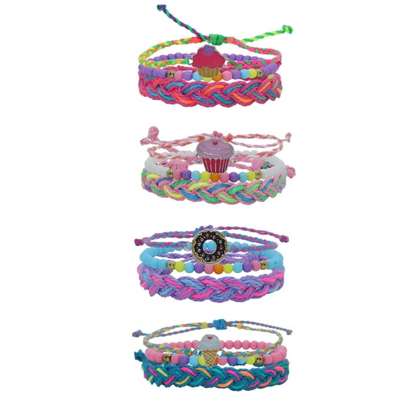 DESIGNICE Braided Charm Bracelets Kids Bracelets,12 Piece