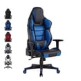 thumbnail image 3 of Posh Living Joann Faux Leather Game Chair Navy, 3 of 9